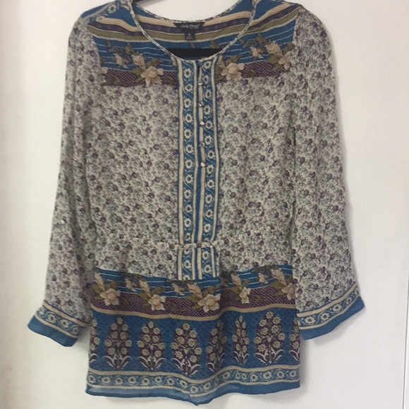 Lucky Brand Floral Top/Blouse - Picture 1 of 11